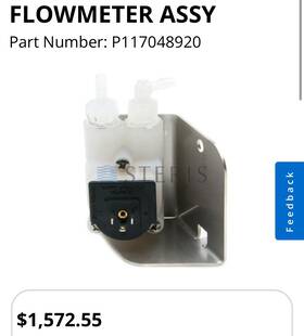 Steris 117048920 Flowmeter Assy P117048920 New Oem For Washers