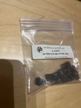 Supelco A-428x New Upchurch Scientific Filter End Fitting 0.5um Peek Hplc 7pk Idex