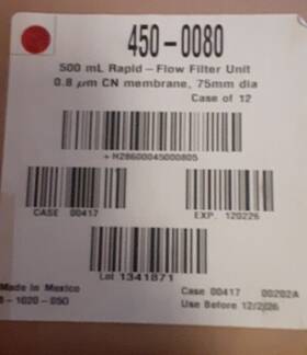 450-0080 Thermo Scientific Nalgen 500ml Rapid-flow Sterile Filter Unit 12 Sealed 450-0080 Thermo Scientific Nalgen 500ml Rapid-flow Sterile Filter Unit 12 Sealed