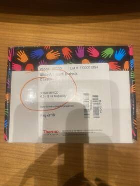 66330 Thermo Scientific Box 10 Slide-a-lyzer Dialysis Cassette 3.5k Mwco 3 Ml