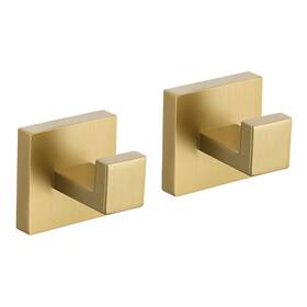 Tnoms Q704 2 Pack Towel Hooks Gold Bathroom Coat Hook Robe Stainless Steel Wall Mou