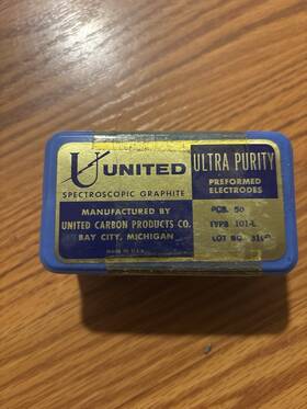 101-l United Carbon Spectroscopic Graphite Electrodes 50 Pcs Preformed Lab