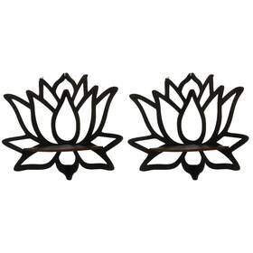 Nj3mjyufmzv16me0568oftex Vosarea 2pcs Wooden Lotus Corner Shelves Black Floating Wall Storage For Home Office