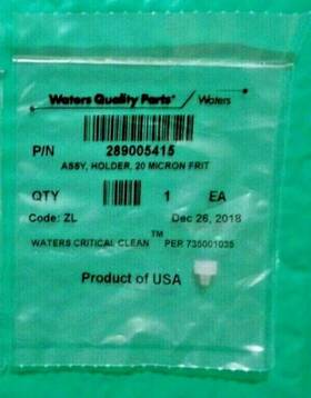289005415 Waters 20micron Frit Holder Acquity H-class Qsm Gpv Filter