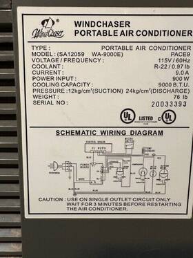 Wa-9000e Windchaser Portable Airconditioner Sa12059