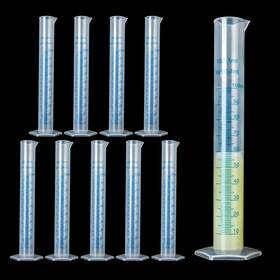Zoeyes 735626101304 10pack 100ml Plastic Graduated Cylinder Transparent Measuring Lab T