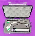 Welch Allyn Fiber Optic Laryngoscope Set - Model Mil 5072 3 Blades Nob. Fixed Price $335.00.