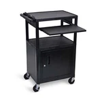 Luxor LP42CLE-B 42"H Av Cart 3 Shelves Cabinet Front Pullout Shelf. Fixed Price $455.38.