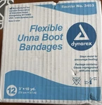 Dynarex Flexible Unna Boot Bandages -12 (3 X10 Yd.) Reorder No. 3453. Fixed Price $69.95.