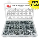 Phillips Pan Head Machine Screws Bolts Nuts Washers Kit Assortment 1921 Pcs!. Fixed Price $61.82.