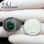 Stainless Steel Us Army Military Green Rhinestone Silver/black Plated RING*AR100. Fixed Price $16.99.