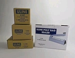 Uline H-458, 4" Tabletop Impulse Poly Bag Sealer & Three Boxes 2 Mil. Fixed Price $79.50.