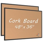 BOARD2BY 2-PACK Cork Bulletin 48 36, Black Aluminium Framed 4X3.... Fixed Price $128.73.