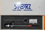 Karl Storz Trocar Cannula Sharp Tip Trumpet Valve 7MM X 8.5CM. Fixed Price $325.00.
