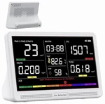 16 Air Quality Monitor Indoor 7" Display 9 AQI+7 Alerts Met. Fixed Price $86.24.