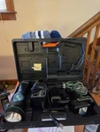 Hitachi 12V Cordless Power Tool Set W/ Hard Case, Charger, New Batteries UB12D. Fixed Price $75.00.