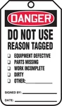 Accuform Signs MDT184CTP Safety Tag, Legend "danger Do Not Use Reason Tagged".... Fixed Price $32.04.