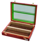 Eisco Labs BI0001C Wooden Microscope Box, Holds 100-25X75MM Slides. Fixed Price $43.99.