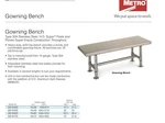 Metro GB1648S Stainless Steel Cleanroom Gowning Bench 48" X 16". Fixed Price $500.00.