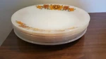Vtg Schott Mainz Jena Glass Plates Set 6 Retro Floral Pattern 9" German. Fixed Price $48.00.