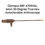 Olympus Ref A70941A, 4MM 30 Degree Trueview Autoclavable Arthroscope. Fixed Price $425.00.