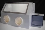 Chemical Resistant Polypropylene Glove Box For Labs W/ Nitrogen Ports & Airlock. Fixed Price $3024.00.