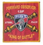 Large Red Fist Wax Back Forward Observer Patch - Artillery Spotter Army Usmc. Fixed Price $10.00.