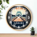 State Of Alabama Skyline Art Wall Clock With An Wood 3D Frame Time Piece. Fixed Price $49.95.