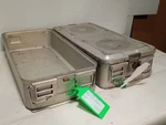 Lot Of 2 Aesculap Sterilcontainer Jn Series Rigid Sterilization Trays, 1X Lid. Fixed Price $214.99.