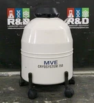 Mve Cryosystem 750 LN2 Liquid Nitrogen Dewar Storage Tank 47L W/ Racks & Cart. Fixed Price $1290.00.