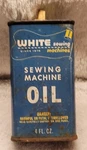 White Sewing Machine Oil Can Household Handy Store Tin 4 Fl Oz Empty. Fixed Price $19.99.