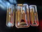 (3) Vtg Vollrath Stainless Steel Medical Trays (2) #8283 & (1) (9" X 6" 2"). Fixed Price $35.00.