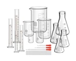 Frienda 50/100/250/500/1000ML Lab Glassware Include Graduated Cylinder, Glass.... Fixed Price $58.74.