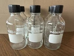 Case Of 6 W/ Caps. Wheaton 250ML Borosilicate Lab Media Bottles Teflon Lined. Fixed Price $39.99.