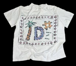 Vintage Id# Youth Graphic White T-shirt Retro Designs Size 2 Single Stitch. Fixed Price $12.50.