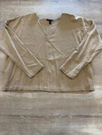 Eileen Fisher Med Khaki Beige Wool Neck Boxy Top Sweater Oversized Lagenlook. Fixed Price $20.50.