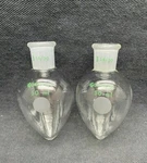 (2) Chemglass 50ML Heavy Wall Pear Shaped Round Bottom Flask 14/20. Fixed Price $22.99.