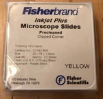Fisherbrand Inkjet Plus Microscope Slides 22-042-928 Yellow Precleaned Clipped. Fixed Price $26.98.