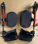 Pair - Quickie Iris Tilt Space Manual Wheelchair Elevating Legrest Footrest. Fixed Price $295.00.