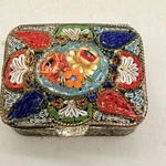 Vintage Micro Mosaic Pill Box Marked Italy Estate Find Case Storage Silver Tone. Fixed Price $34.72.