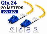 (24) 20 Meter Lc/upc - Duplex Fiber Patch Jumper OS2 Smf Singlemode Cable. Fixed Price $510.00.