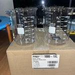 Corning Pyrex 1000-1XL Beaker, Griffin, Low Form, Double Scale 1500ML Box Of 4. Fixed Price $35.00.