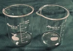 Maccx 2 100 Ml 3.4 Oz. Scientific Beakers Clear Glass With Printed Graduation. Fixed Price $10.00.