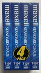 Lot Of 4 Maxell T-120 Blank 6 Hours Vhs Video Tapes Standard Grade New Sealed. Fixed Price $13.95.