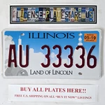 2019 Illinois License Plate Free Repeating Quadruple Tag Au 33336. Fixed Price $17.99.