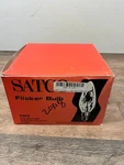 Lot 25 Satco Flicker Flame Bulbs No. S3659 Torpedo, Candelabra Base. Fixed Price $99.99.