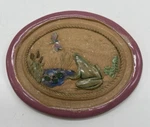 Handmade Art Pottery Wall Hanging Frog Lily Pad Dragon Fly Oval 3-D 4.5. Fixed Price $13.00.