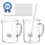 Qwork Pack 1000ML Borosilicate Glass Beaker With Handle, & Pcs 12".... Fixed Price $34.57.