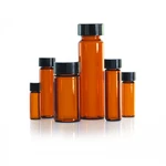 Wheaton Lab File Sample Vials, 2ML Standard With Caps Attached, Amber. Fixed Price $225.00.