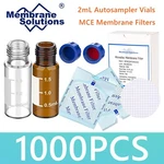 1000PCS 2ML Autosampler Hplc Vials Screw Caps & Mce Gridded Membrane Filters Lab. Fixed Price $84.59.